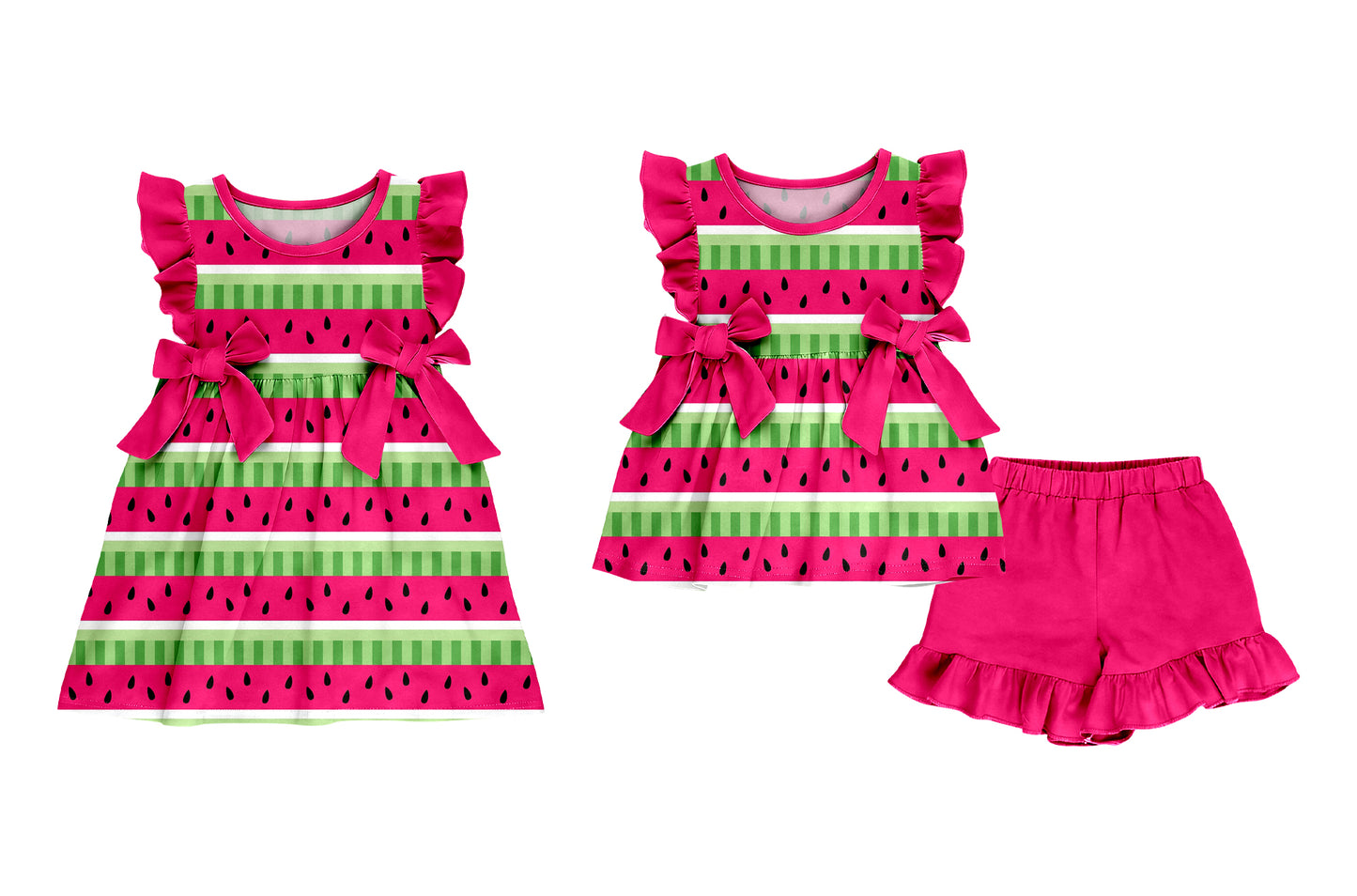 2.26 Custom moq 5 mix size Sibling Baby Girl's Red Sleeveless Top And Shorts Set Cute Dress for Summer