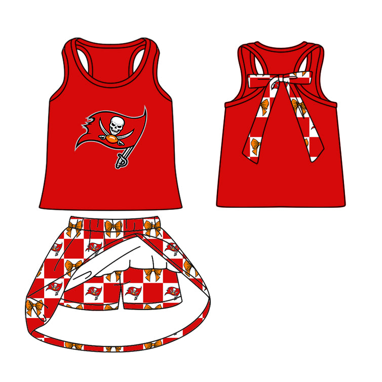 Custom moq 5 mix size milk silk summer teams Baby Girl Red Sleeveless Top Skirts Set Dress And Shorts Yoga Checked Outfit Boy's Checked Short-Sleeved Polo Shirt And Romper