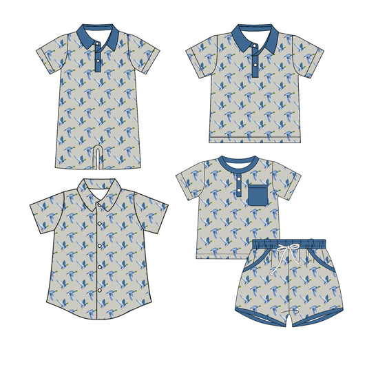 25.10.17 custom each style moq 5 eta 6-8 week Sibling Sister duck baby boy short sleeve shorts sets and boy rompers and top 2 match family design