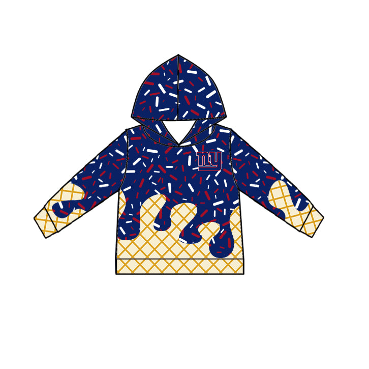 Custom summer teams baby girls clothes team dark blue hooded long sleeve tops and short sleeve top and dress and pants and shorts-25.6.12
