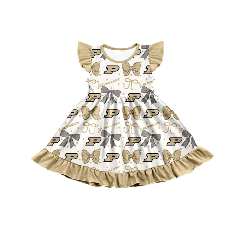 Custom moq 5 mix size milk silk summer teams baby girls clothes team bow khaki sleeveless skirts sets and dress 1 and dress 2 and dress 3-25.6.27