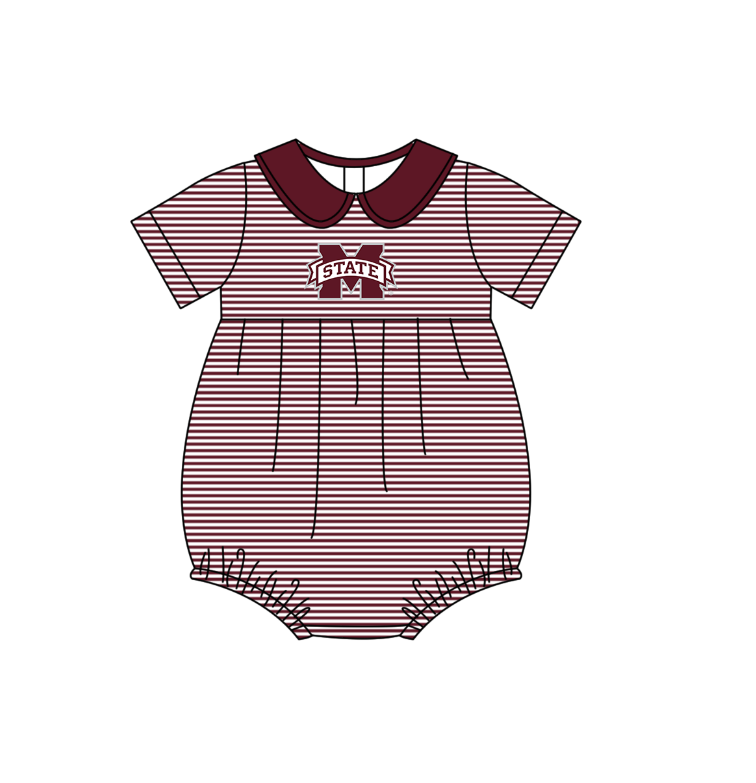 Custom moq 5 mix size milk silk summer teams Baby Boys And Girls Red Short-Sleeved Shirt And Shorts Set Matching Striped Rompers Outfit Set