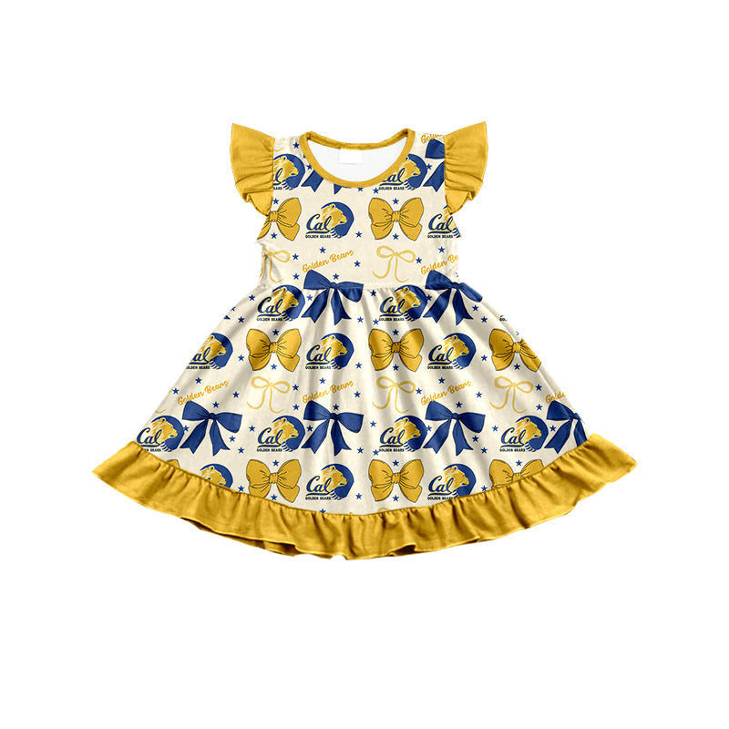 Custom moq 5 mix size milk silk summer teams baby girls clothes team bow yellow sleeveless skirts sets and dress 1 and dress 2 and dress 3-25.6.24