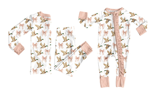 25.8.7 custom each style moq 5eta 4-6week Sibling Sister duck bow baby girl long sleeve pants sets and rompers match family design