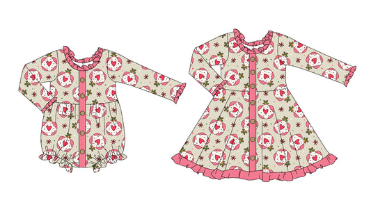25.5.17 custom each style moq 5eta 4-6week Sibling Sisters Christmas baby girl long sleeve dress and rompers match family design