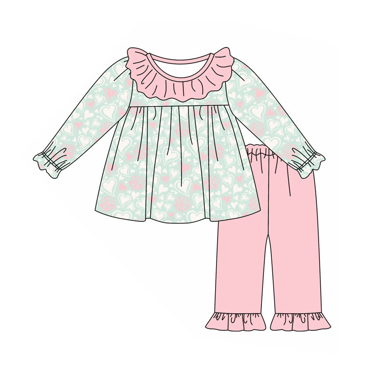 9.12 custom each style moq 5eta 4-6week Sibling Sister love pink baby girl sets and dress and rompers match family design