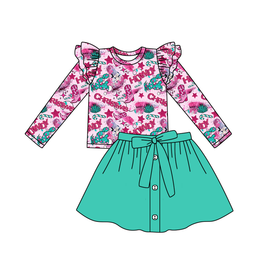 6.22 custom each style moq 5eta 4-6week Sibling Sister Howdy baby girls sets and dress match family design