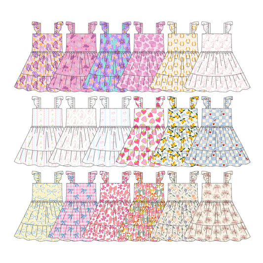 25.10.18 custom each style moq 5 eta 6-8week Sibling Sister mardi gras baby girl flying sleeve dress 18 match design