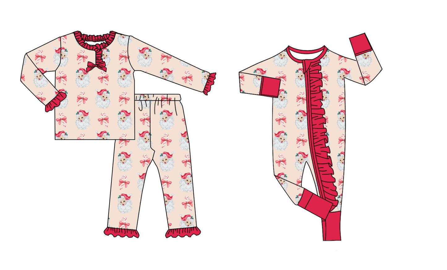 25.8.27 custom each style moq 5eta 4-6week Sibling Sisters Christmas bow baby girl clothes long sleeve pants sets and romper match family design