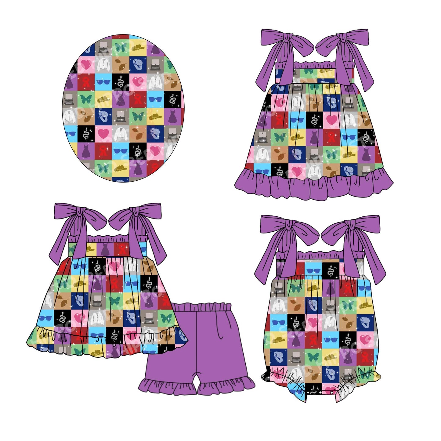 11.19 custom each style moq 5eta 4-6week Sibling Sister baby girl short sleeve shorts sets and dress and rompers match family design