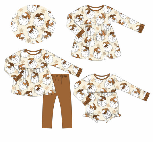 25.6.7 custom each style moq 5eta 4-6week Sibling Sisters Christmas baby girl long sleeve pants sets and dress and rompers match family design