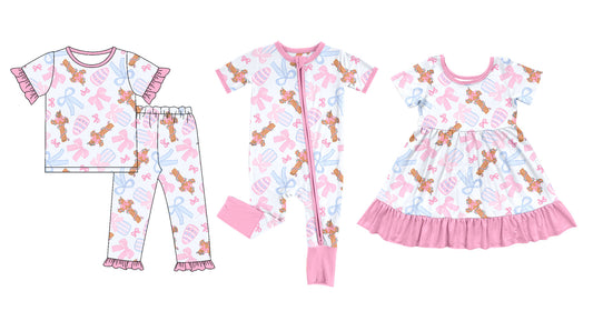 25.9.30 custom each style moq 8 eta 6-8week Sibling Sisters easter baby girl short sleeve pants sets and dress and rompers match family design