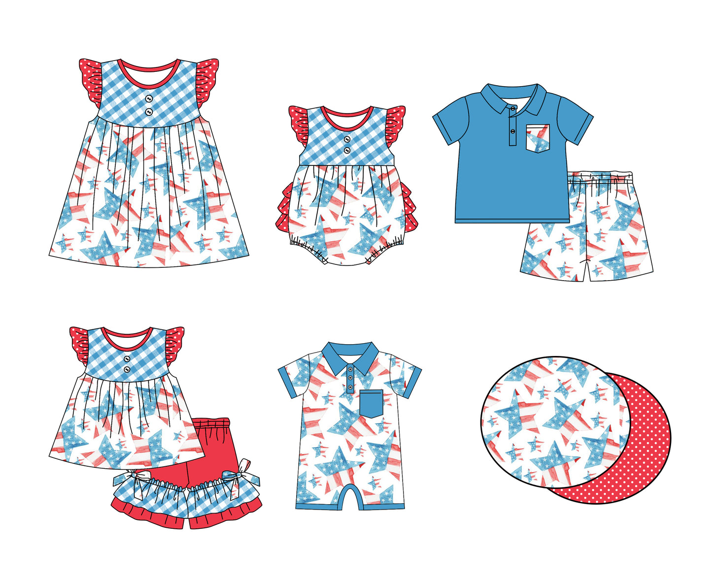 11.6 custom each style moq 5eta 4-6week Sibling Sister baby girl short sleeve shorts sets and sets 2 and girls romper and boy romper and dress match design