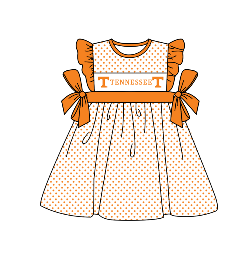 Custom moq 5 mix size milk silk summer teams Boys Short Sleeve Top Orange Striped Shorts Set With Matching Romper Girls Flutter Sleeve Polka Dot Dress Romper