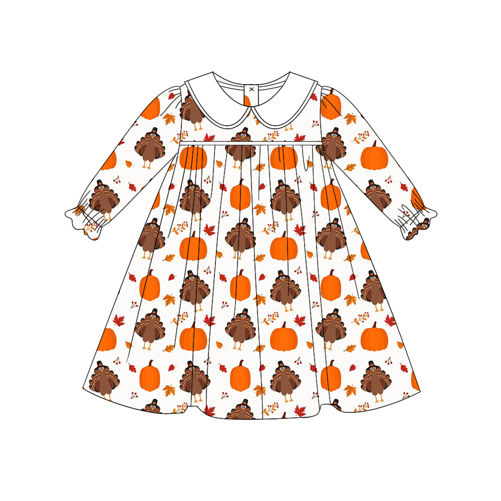 6.18 custom each style moq 5eta 4-6week Sibling Sister pumpkin orange baby girls sets and dress and briefs sets match family design