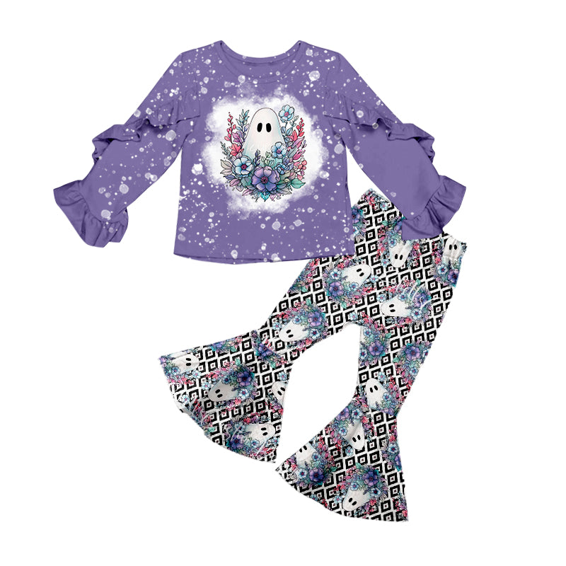 8.7 custom each style moq 5eta 4-6week Sibling Sister ghost baby girls sets and dress match family design