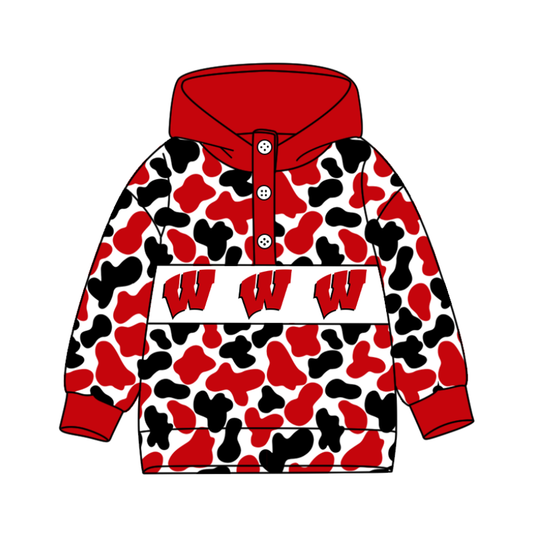 5-Custom moq 8 mix size milk silk summer team baby boy clothes camouflage red hooded long sleeve top-25.10.9