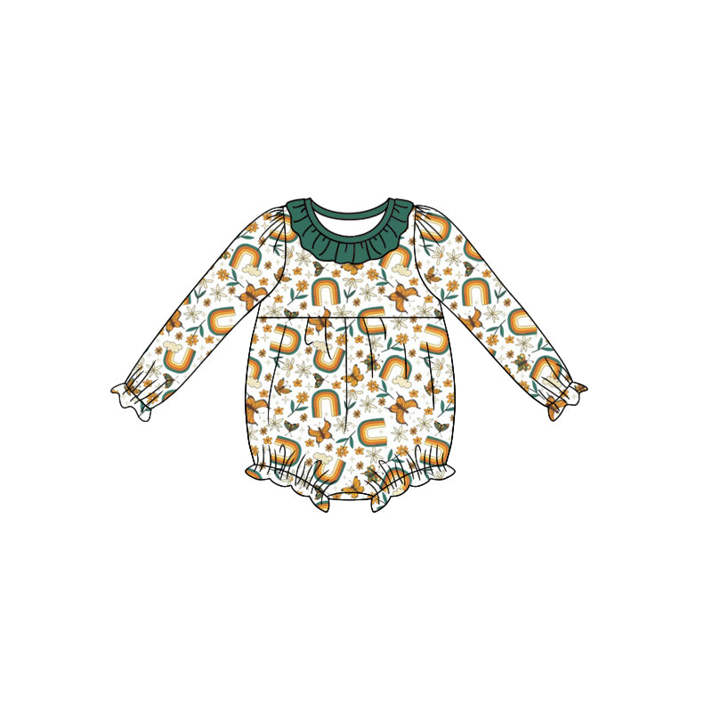7.26 custom each style moq 5eta 4-6week Sibling Sister rainbow floral baby girls sets and dress and rompers match family design
