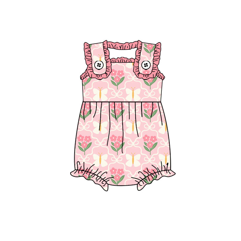 10.23 custom each style moq 5eta 4-6week Sibling Sister floral pink baby girls sleeveless shorts sets and rompers match design