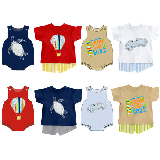 26.1.20 custom each style moq 5 eta 6-8 week Sibling Sister baby boy short sleeve shorts sets 4 and romper 4 match family design