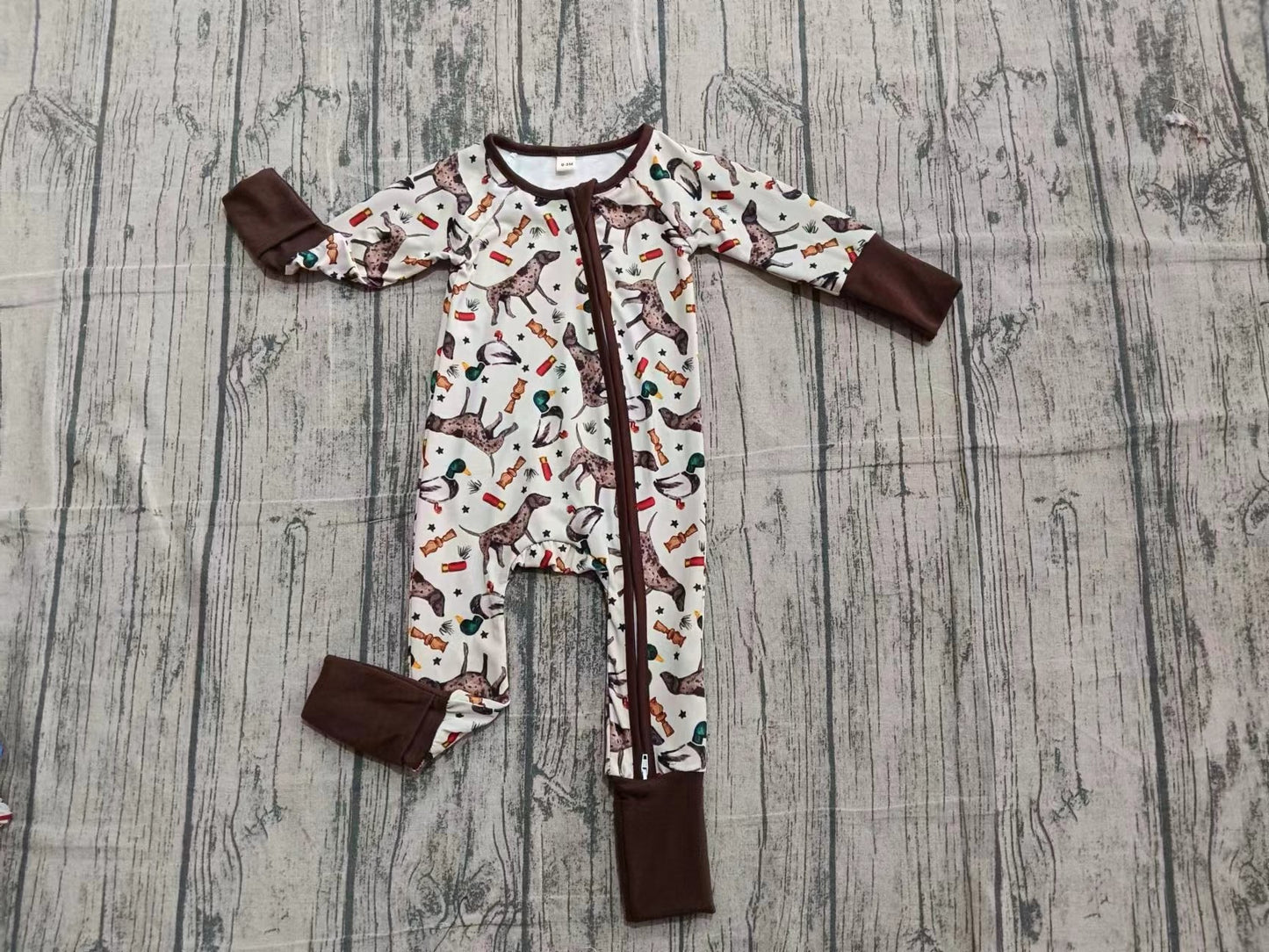 Custom moq 5 eta 6-7weeks baby boy clothes duck puppy long sleeve romper-25.10.14