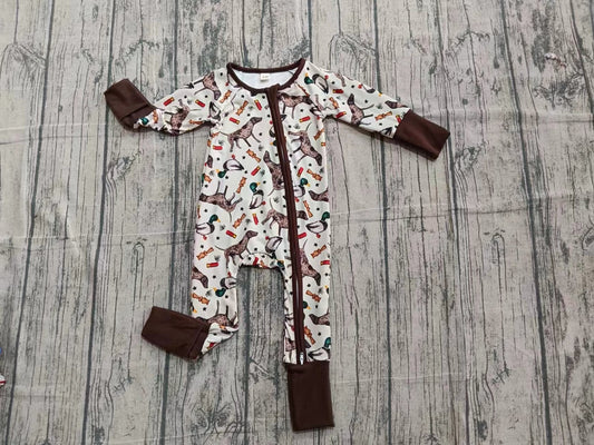 Custom moq 5 eta 6-7weeks baby boy clothes duck puppy long sleeve romper-25.10.14