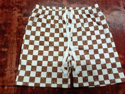 Custom moq 3 eta 6-7weeks kids clothes plaid khaki Summer Shorts-25.5.9