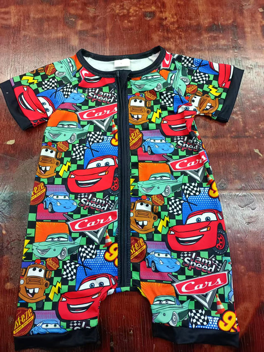 Custom moq 3 eta 6-7weeks baby boys clothes cars short sleeve romper-25.4.30