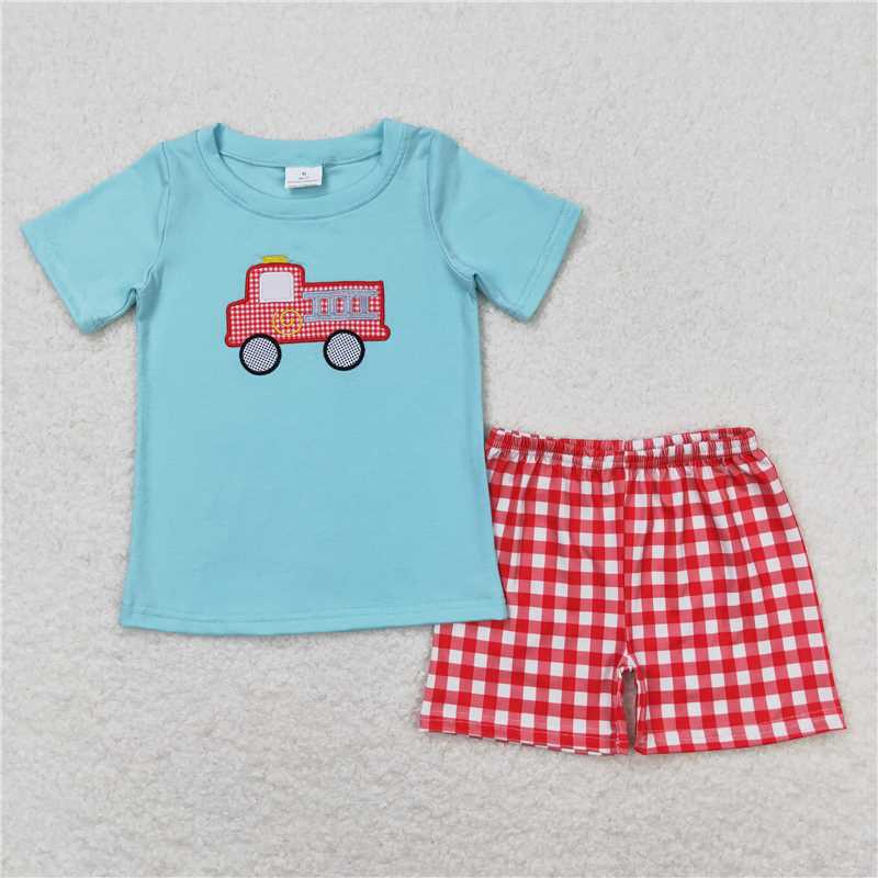 Baby Boys Shirt Shorts Summer Embroidery Rompers Outfits Clothes Sets