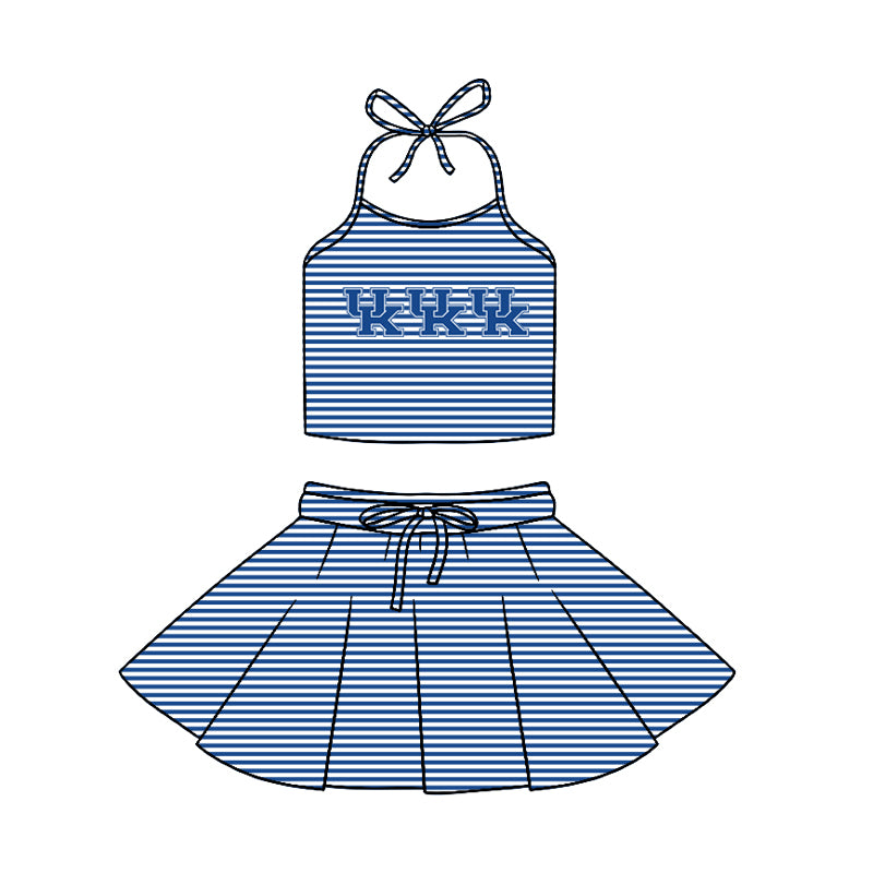 Custom moq 5 mix size milk silk summer teams baby girl boys clothes blue short sleeve skirts set and top and dress and rompers series