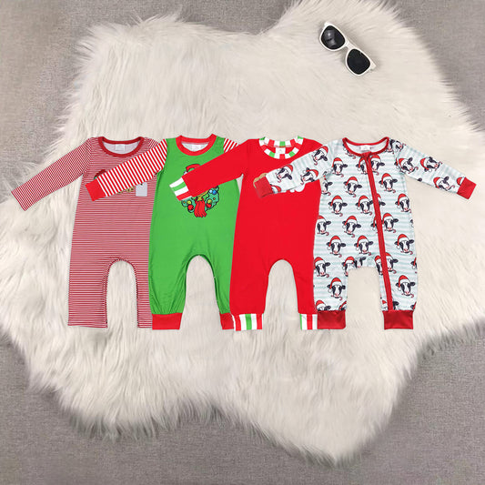 RTS NO MOQ Baby boy clothes Christmas long Sleeve Romper Mixed Sizes