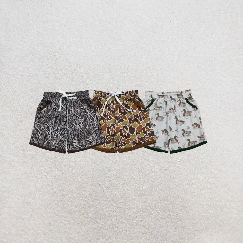 RTS NO MOQ（In Stock)Baby Boys Leaves Camo Hunting Pockets Shorts Bottom
