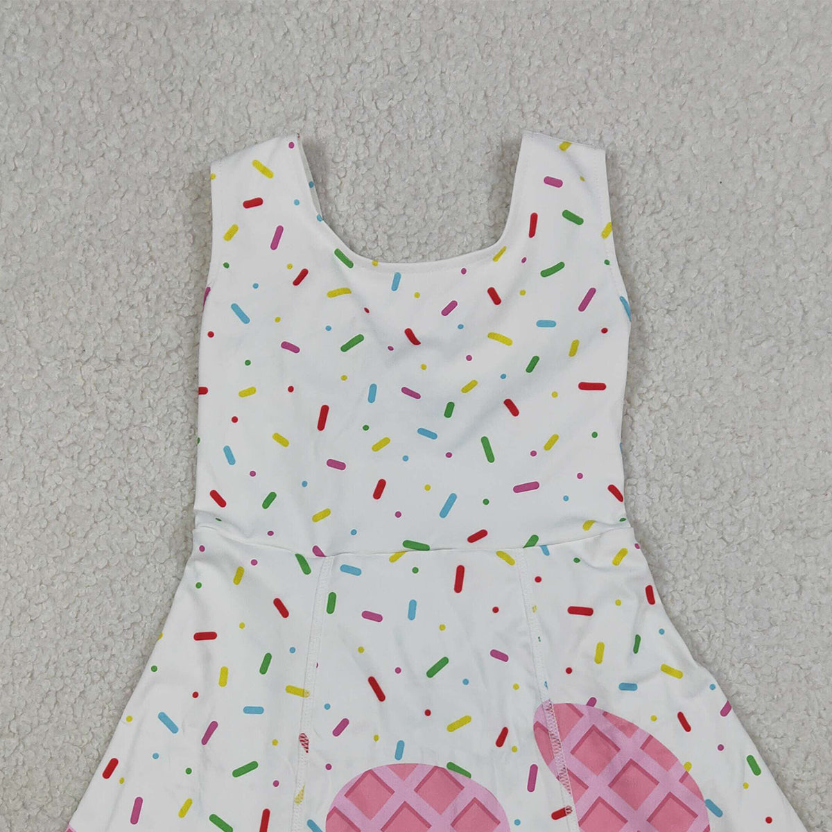 RTS NO MOQ GSD3594 Baby Girls Pink Team Yoga Active Shorts with Drip Sprinkles Knee-Length Dresses