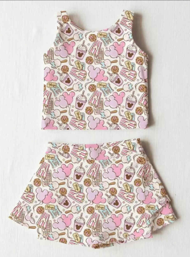 Custom moq 5 each style eta 6-7weeks baby girls clothing sets summer sets