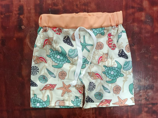 custom moq 5 eta 5weeks mix size baby boys clothes turtle swim trunks shorts