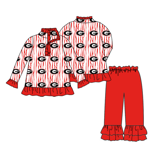 Custom moq 5 mix size milk silk summer teams baby girl boys clothes red long sleeve pants sets 2-25.10.30