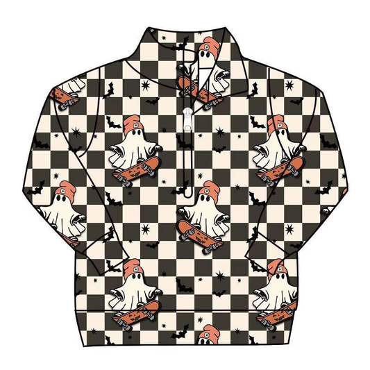 Custom moq 5 each style eta 6-7weeks baby boy clothes ghost long sleeve top-25.8.7