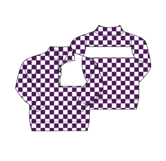 Custom moq 5 each style eta 6-7weeks baby girl clothes team purple long sleeve top-25.7.23