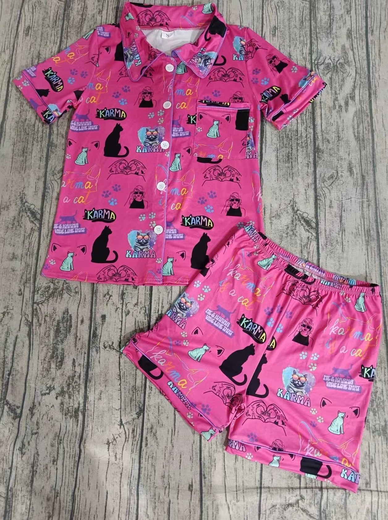 custom moq 5 eta 5weeks summer baby girls clothes purple short sleeve shorts pajamas Set