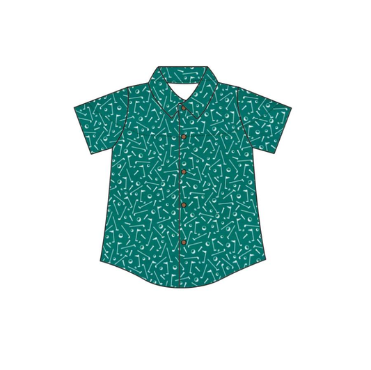 Custom moq 5 each style eta 6-7weeks baby boy clothes button green short sleeve top-25.8.21