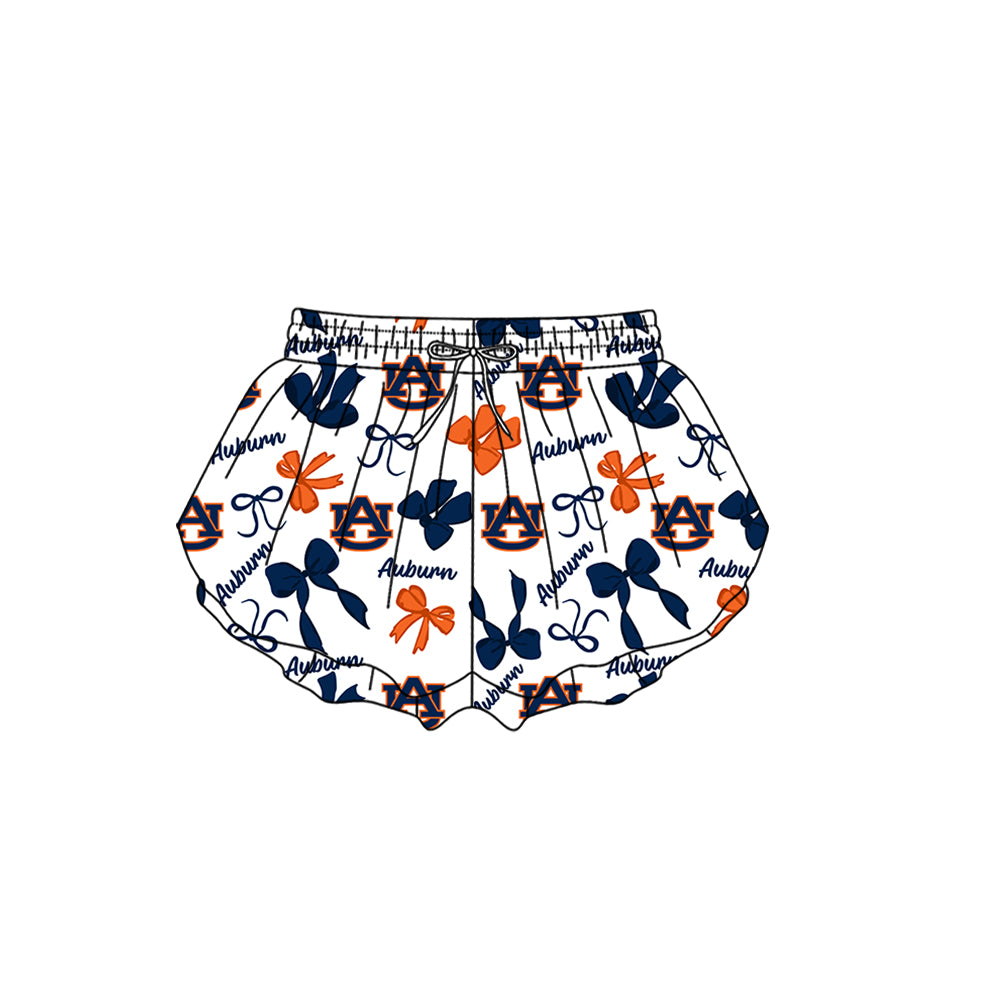 Custom moq 5 mix size milk silk summer teams Baby Girls Navy Blue Bow Vest Top Skirt Shorts Sets Sleeveless Yoga Knee Length Dresses Yoga Shorts