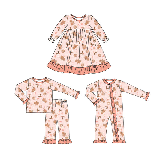 25.6.24 custom each style moq 5eta 4-6week Sibling Sisters Christmas baby girl long sleeve pants sets and dress and rompers match family design
