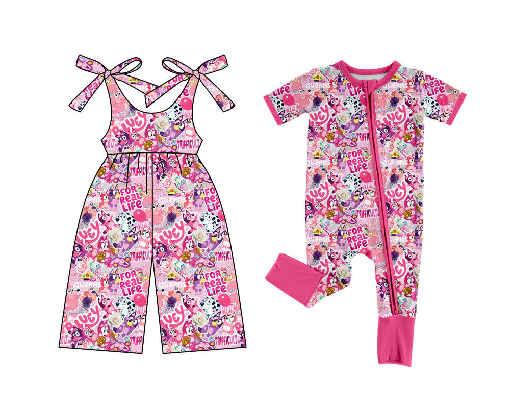 12.23 custom each style moq 5eta 4-6week Sibling Siste baby girl romper and jumpsuit match family design
