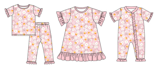 25.6.3 custom each style moq 5eta 4-6week Sibling Sisters floral baby girl short sleeve pants sets and dress and rompers match family design