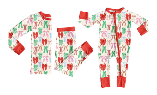 25.7.23 custom each style moq 5eta 4-6week Sibling Sister Christmas bow baby girl long sleeve pants sets and rompers match family design