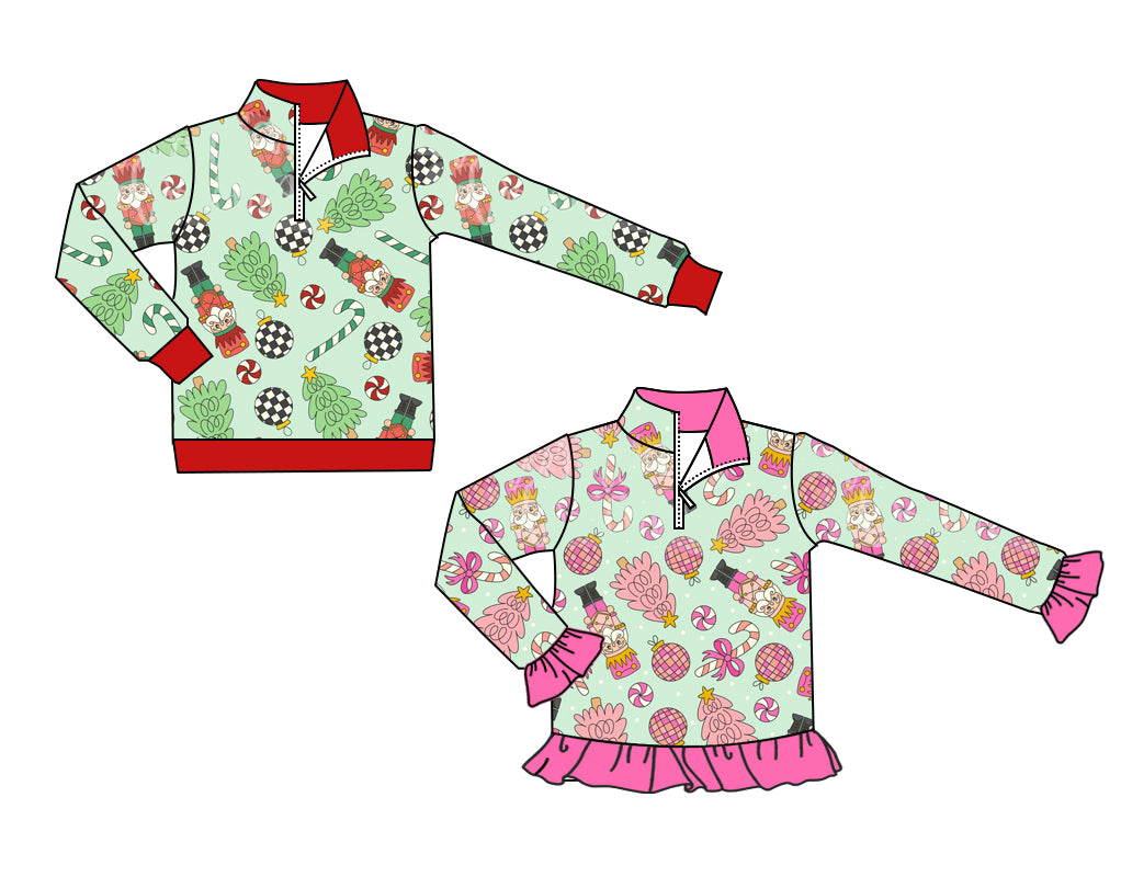 25.6.12 custom each style moq 5eta 4-6week Sibling Sisters Christmas baby girl long sleeve top 1 and top 2 match family design