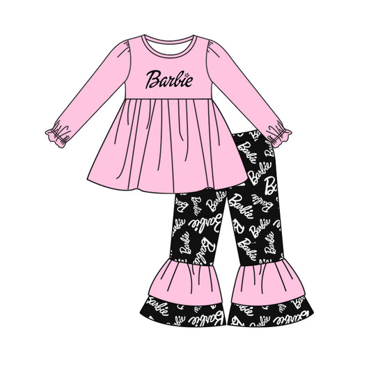 5.22custom each style moq 5eta 4-5week Sibling Sister letter print pink girls outfits and dress match family design