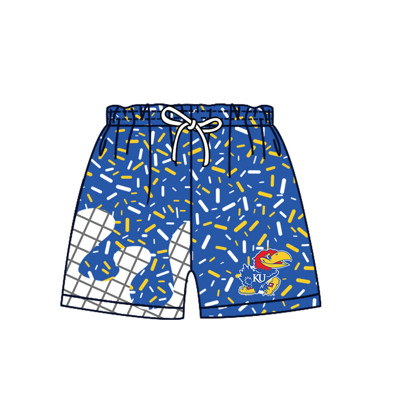 Custom moq 5 mix size milk silk summer teams Baby Camo Hooded Short Sleeve Top and Shorts Set Blue Ice Cream Drips Hooded Top with Matching Shorts