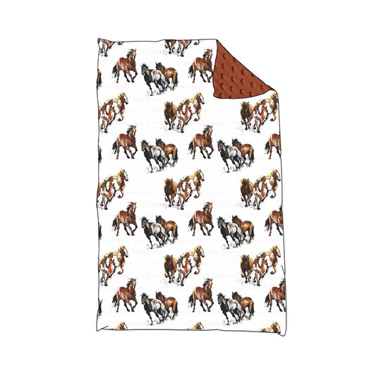 8.24 custom each style moq 5 eta 4-6week baby blanket horse blanket design