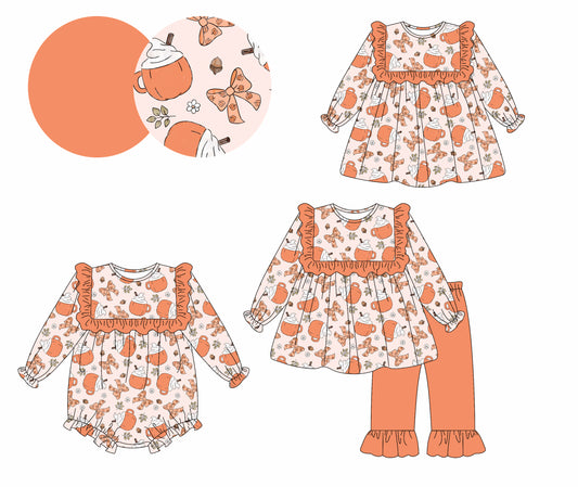 25.5.14 custom each style moq 5eta 4-6week Sibling Sisters bow baby girl long sleeve pants sets and dress and rompers match family design